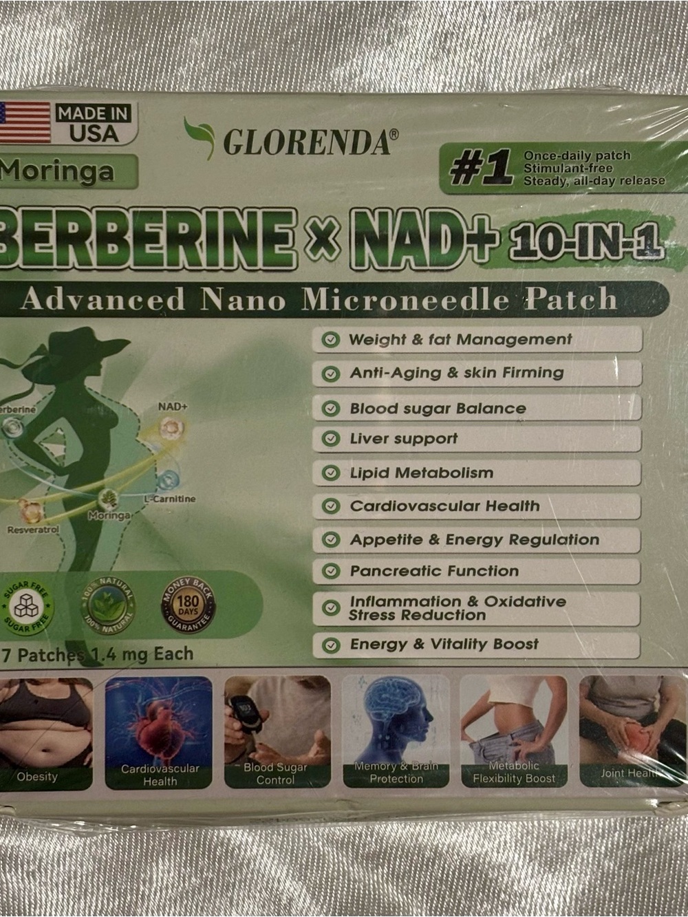 Glorenda Berberine x NAD+ Advanced Nano Patch
